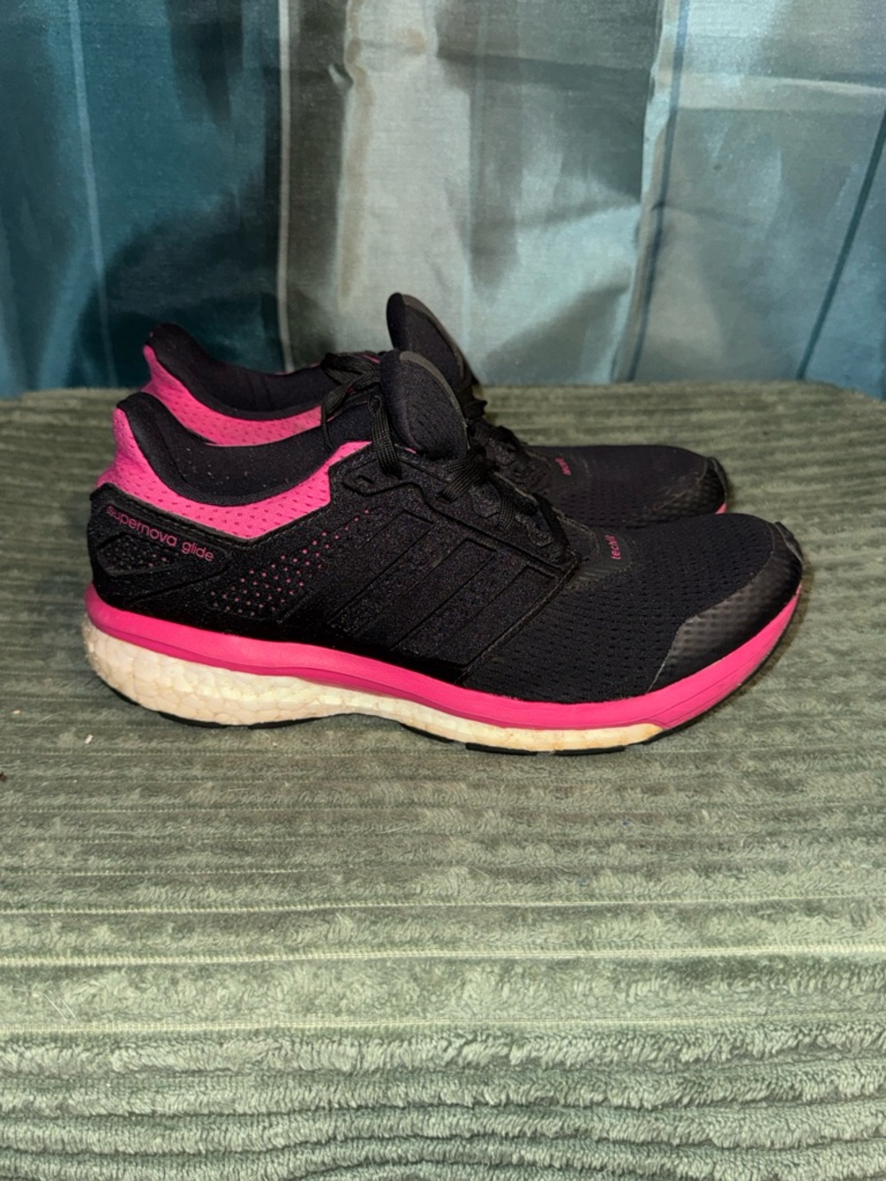adidas Women's Black and Pink Athletic Running Shoes